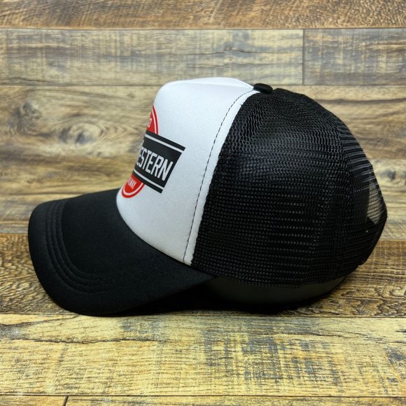 Defunct Chicago Northwestern Railroad Mens Trucker Hat Black Snapback Old Logo - Picture 4 of 8
